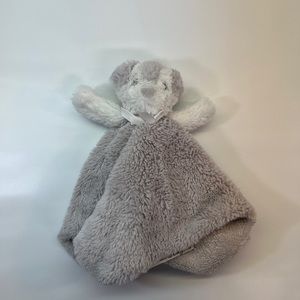 Blankets And Beyond Soft Grey White Bear Lovey Security Blanket Plush 14”x14”